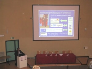 Prof. Alexis Arzimanoglou describes the origins of the IAHCRC Consortium at the Second Symposium on ATP1A3 in Disease (Rome, 23 – 24 September 2013)